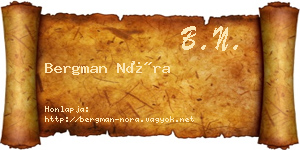 Bergman Nóra névjegykártya